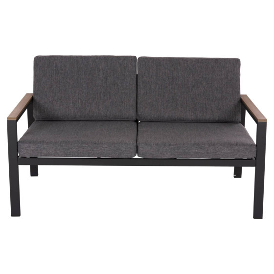 OUTDOOR 2-SEATER SOFA SAFIN HM6279.03 ALUMINUM & CUSHIONS IN ANTHRACITE 140x70x77Hcm.