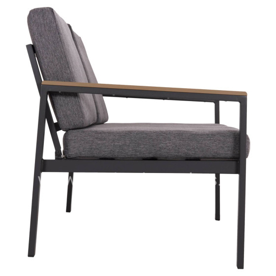 OUTDOOR 2-SEATER SOFA SAFIN HM6279.03 ALUMINUM & CUSHIONS IN ANTHRACITE 140x70x77Hcm.