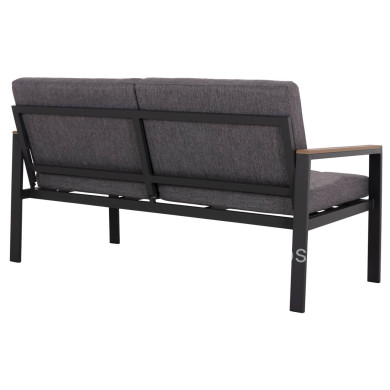 OUTDOOR 2-SEATER SOFA SAFIN HM6279.03 ALUMINUM & CUSHIONS IN ANTHRACITE 140x70x77Hcm.