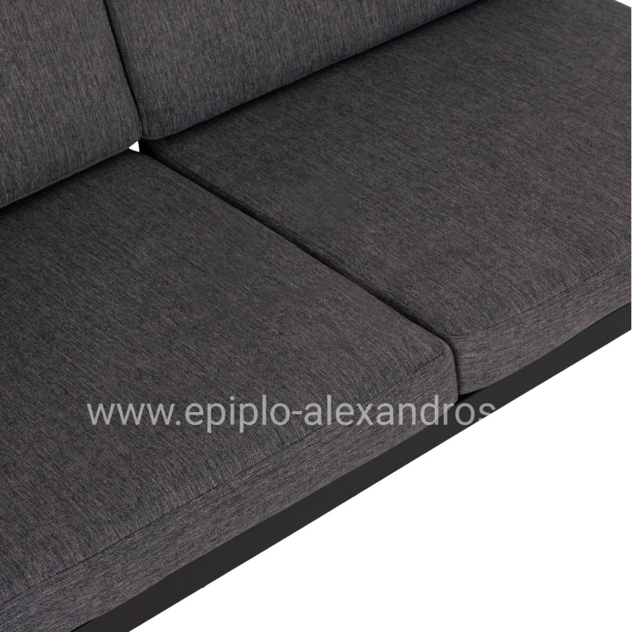 OUTDOOR 2-SEATER SOFA SAFIN HM6279.03 ALUMINUM & CUSHIONS IN ANTHRACITE 140x70x77Hcm.