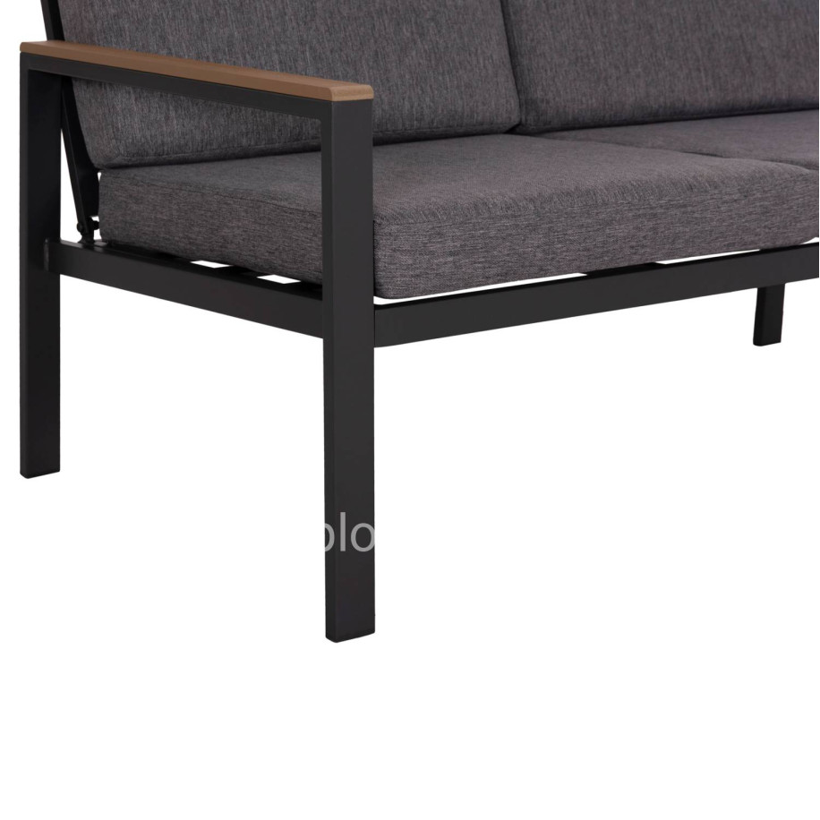 ΚΑΝΑΠΕΣ 2-ΘΕΣΙΟΣ SAFIN HM6279.03 ΑΛΟΥΜΙΝΙΟ & ΜΑΞΙΛΑΡΙΑ ΣΕ ΑΝΘΡΑΚΙ 140x70x77Υεκ