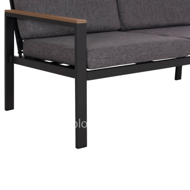 OUTDOOR 2-SEATER SOFA SAFIN HM6279.03 ALUMINUM & CUSHIONS IN ANTHRACITE 140x70x77Hcm.