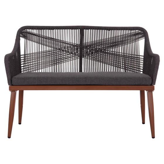 ΚΑΝΑΠΕΣ 2ΘΕΣΙΟΣ MYRTIA HM5550.11 AΛΟΥΜΙΝΙΟ ΚΑΦΕ--ΑΝΘΡΑΚΙ P.E. ΣΧΟΙΝΙ 123x61x90Υεκ