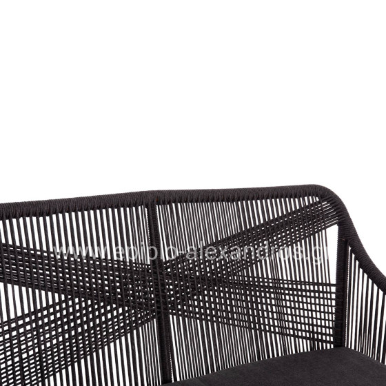 OUTDOOR SOFA 2-SEATER MYRTIA HM5550.11 ALUMINUM IN BROWN--P.E. ROPE IN ANTHRACITE 123x61x90Hcm.