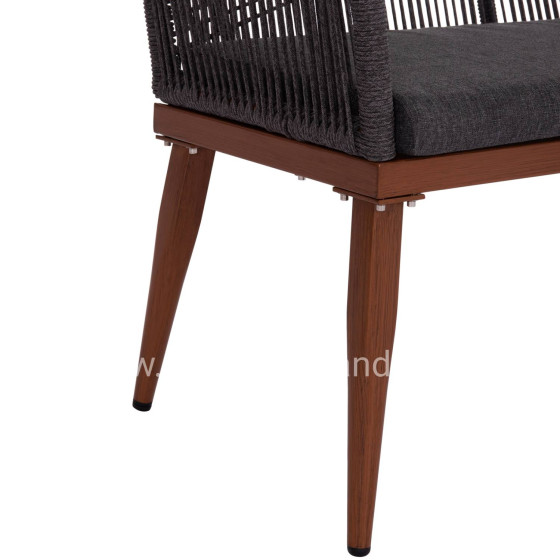 ΚΑΝΑΠΕΣ 2ΘΕΣΙΟΣ MYRTIA HM5550.11 AΛΟΥΜΙΝΙΟ ΚΑΦΕ--ΑΝΘΡΑΚΙ P.E. ΣΧΟΙΝΙ 123x61x90Υεκ