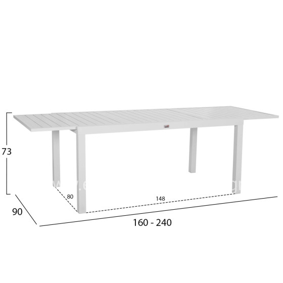 OUTDOOR DINING SET 7PCS KRUM HM21148 WHITE ALUMINUM-P.E.RATTAN