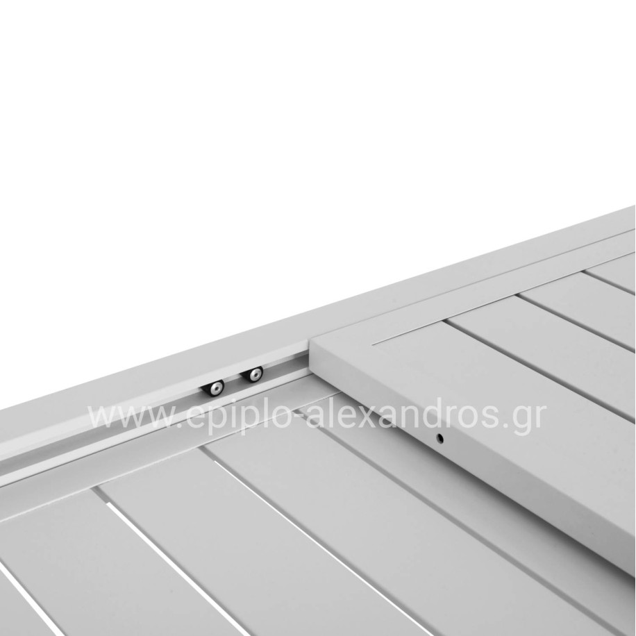 ΣΕΤ ΤΡΑΠΕΖΑΡΙΑΣ ΕΞ.ΧΩΡΟΥ 7ΤΜΧ KRUM HM21148 ΛΕΥΚΟ ΑΛΟΥΜΙΝΙΟ-P.E.RATTAN