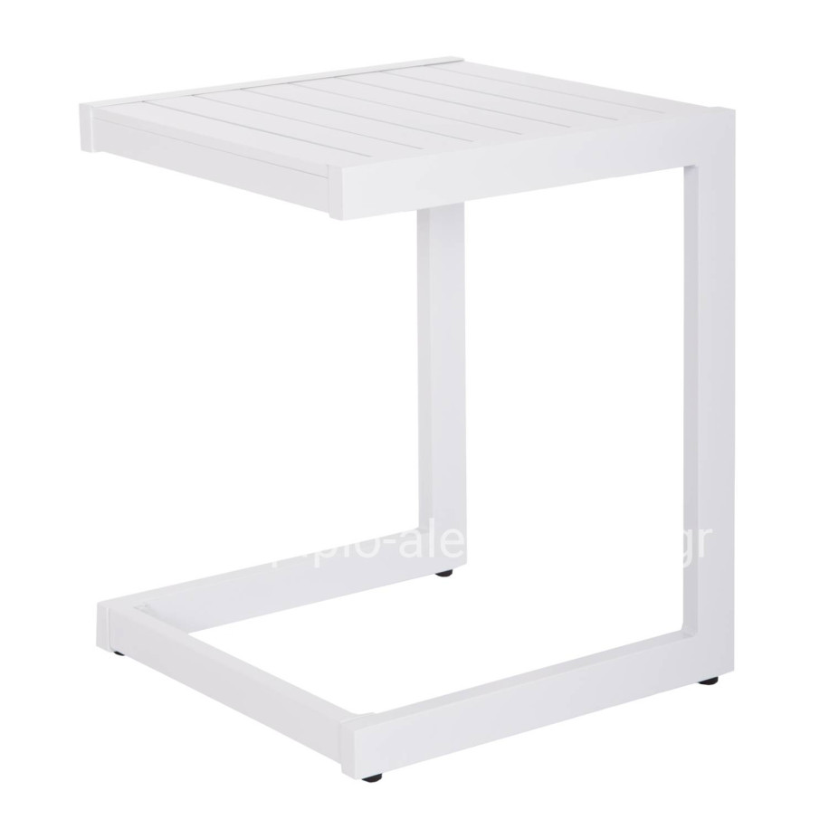 SUNLOUNGER SIDE TABLE BELLING HM6274.01 ALUMINUM IN WHITE 42x43x53Hcm.