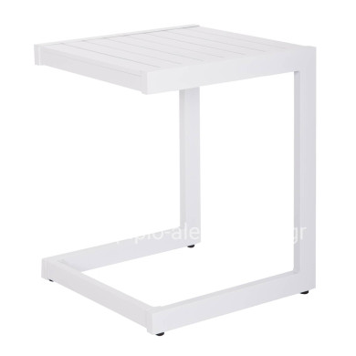 SUNLOUNGER SIDE TABLE BELLING HM6274.01 ALUMINUM IN WHITE 42x43x53Hcm.