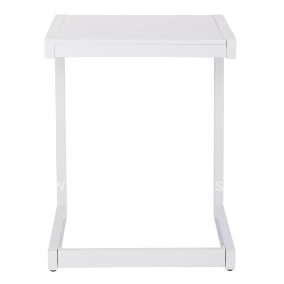 SUNLOUNGER SIDE TABLE BELLING HM6274.01 ALUMINUM IN WHITE 42x43x53Hcm.