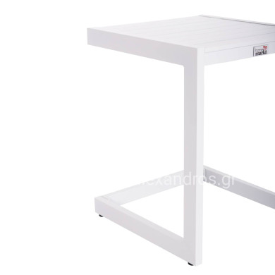 SUNLOUNGER SIDE TABLE BELLING HM6274.01 ALUMINUM IN WHITE 42x43x53Hcm.