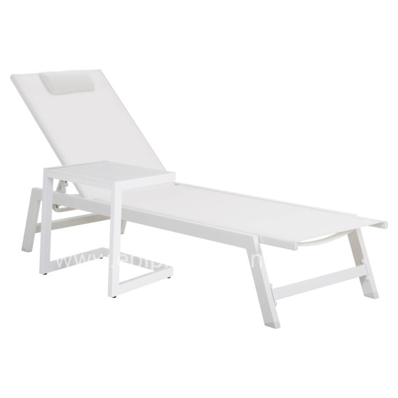 SUNLOUNGER SIDE TABLE BELLING HM6274.01 ALUMINUM IN WHITE 42x43x53Hcm.