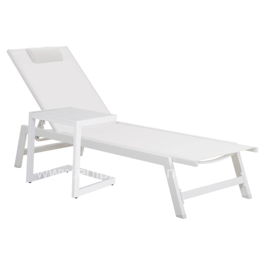 SUNLOUNGER SIDE TABLE BELLING HM6274.01 ALUMINUM IN WHITE 42x43x53Hcm.