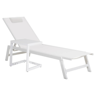 SUNLOUNGER SIDE TABLE BELLING HM6274.01 ALUMINUM IN WHITE 42x43x53Hcm.