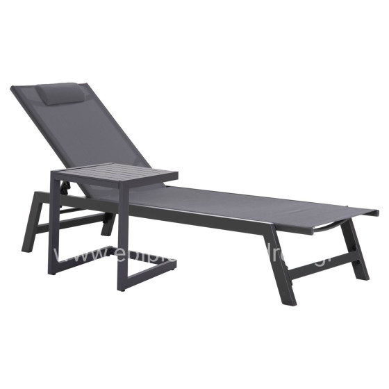 SUNLOUNGER SIDE TABLE BELLING HM6274.03 ALUMINUM IN DARK GREY 42x43x53Hcm.