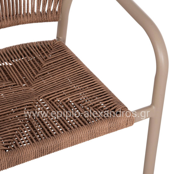 OUTDOOR DINING SET 7PCS KRUM HM21159 MOCHA ALUMINUM--P.E.TWISTED RATTAN