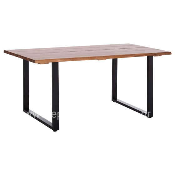 OUTDOOR DINING TABLE FRIGGO HM6297.01 ACACIA WOOD 3.5cm thick--METAL LEGS 160x80x77Hcm