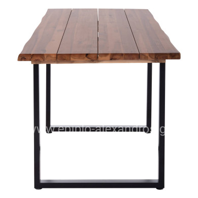 OUTDOOR DINING TABLE FRIGGO HM6297.01 ACACIA WOOD 3.5cm thick--METAL LEGS 160x80x77Hcm