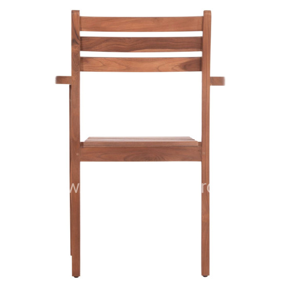 ARMCHAIR KEMPO HM6358 TEAK WOOD IN NATURAL--58x58.5x88Hcm.