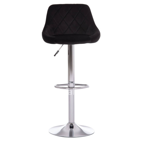 BAR STOOL ROSE HM204.44 CHROMED BASE & SUSPENSION & BLACK VELVET 48x45x105Hcm.
