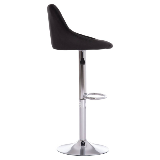 BAR STOOL ROSE HM204.44 CHROMED BASE & SUSPENSION & BLACK VELVET 48x45x105Hcm.