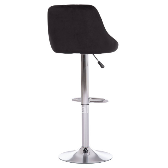 BAR STOOL ROSE HM204.44 CHROMED BASE & SUSPENSION & BLACK VELVET 48x45x105Hcm.
