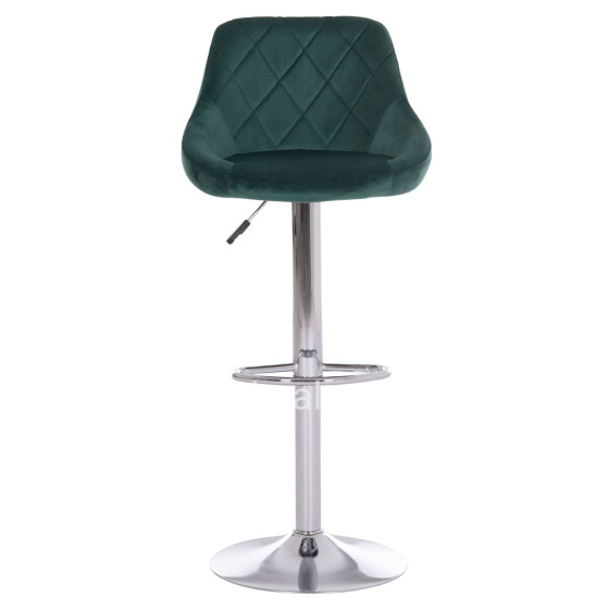 BAR STOOL ROSE HM204.46 CHROMED BASE & SUSPENSION & CYPRESS GREEN VELVET 48x45x105Hcm.