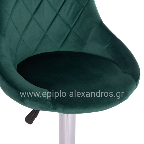 BAR STOOL ROSE HM204.46 CHROMED BASE & SUSPENSION & CYPRESS GREEN VELVET 48x45x105Hcm.