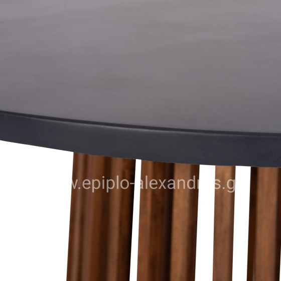 OUTDOOR ROUND DINING TABLE CRISTOBAL HM6235 ACACIA WOOD-CEMENT TOP Φ120x77Hcm.