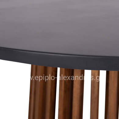OUTDOOR ROUND DINING TABLE CRISTOBAL HM6235 ACACIA WOOD-CEMENT TOP Φ120x77Hcm.