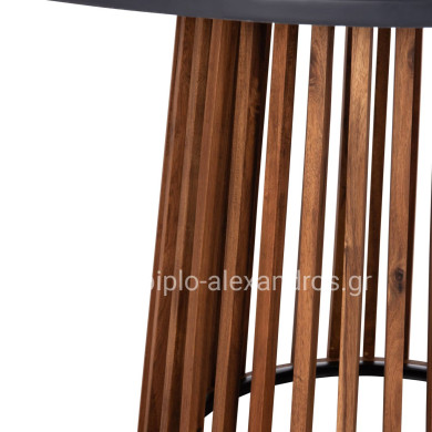 OUTDOOR ROUND DINING TABLE CRISTOBAL HM6235 ACACIA WOOD-CEMENT TOP Φ120x77Hcm.