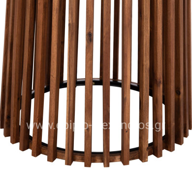 OUTDOOR ROUND DINING TABLE CRISTOBAL HM6235 ACACIA WOOD-CEMENT TOP Φ120x77Hcm.