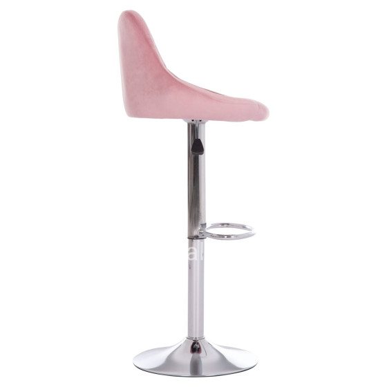 BAR STOOL ROSE HM204.42 CHROMED BASE & SUSPENSION & DUSTY PINK VELVET 48x45x105Hcm.