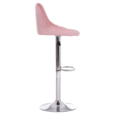 BAR STOOL ROSE HM204.42 CHROMED BASE & SUSPENSION & DUSTY PINK VELVET 48x45x105Hcm.