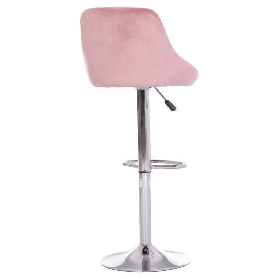 BAR STOOL ROSE HM204.42 CHROMED BASE & SUSPENSION & DUSTY PINK VELVET 48x45x105Hcm.