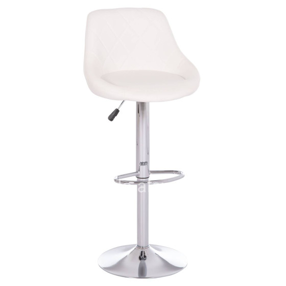 BAR STOOL ROSE HM204.22 CHROMED BASE & SUSPENSION & WHITE PU 48x45x105Hcm.