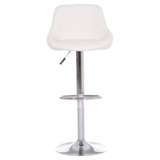BAR STOOL ROSE HM204.22 CHROMED BASE & SUSPENSION & WHITE PU 48x45x105Hcm.