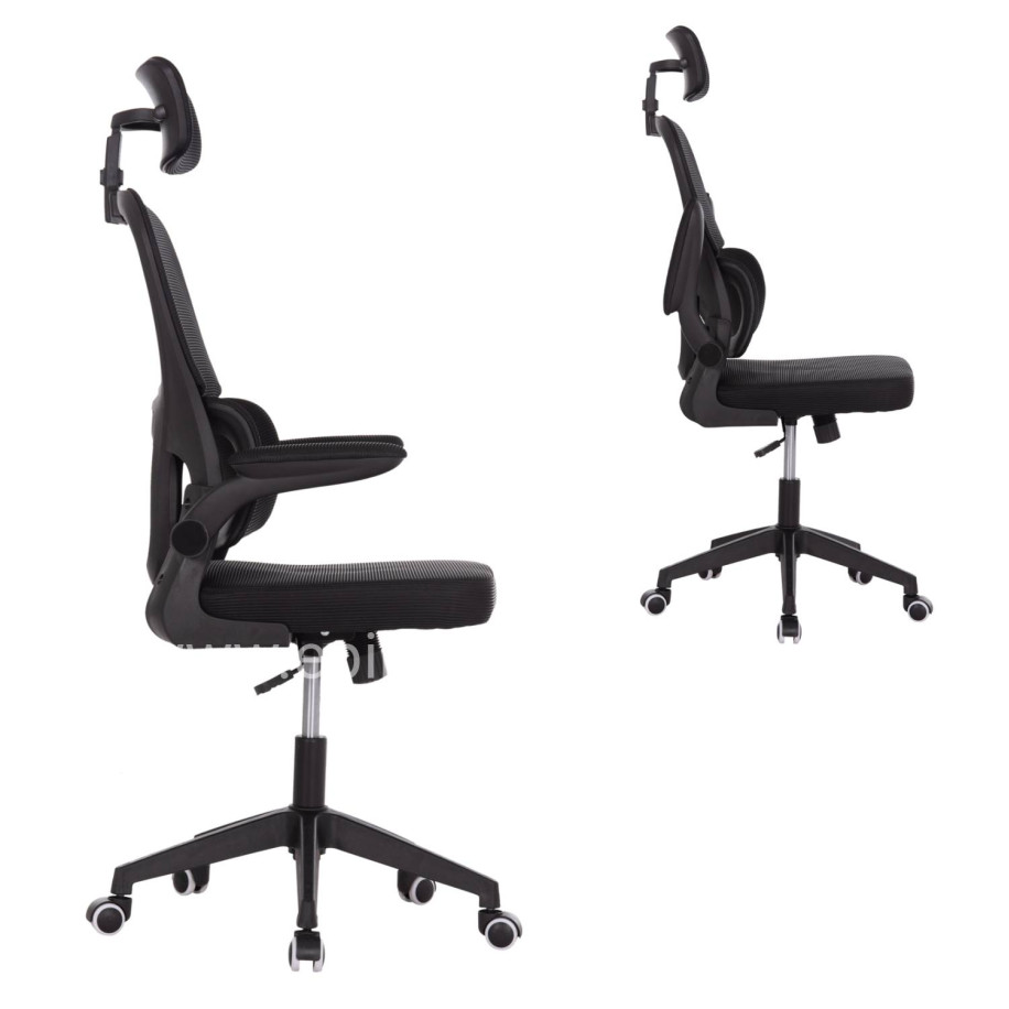 OFFICE CHAIR BASTON HM18236.01 BLACK MESH FABRIC & PP FRAME 64x60x117-127Hcm.