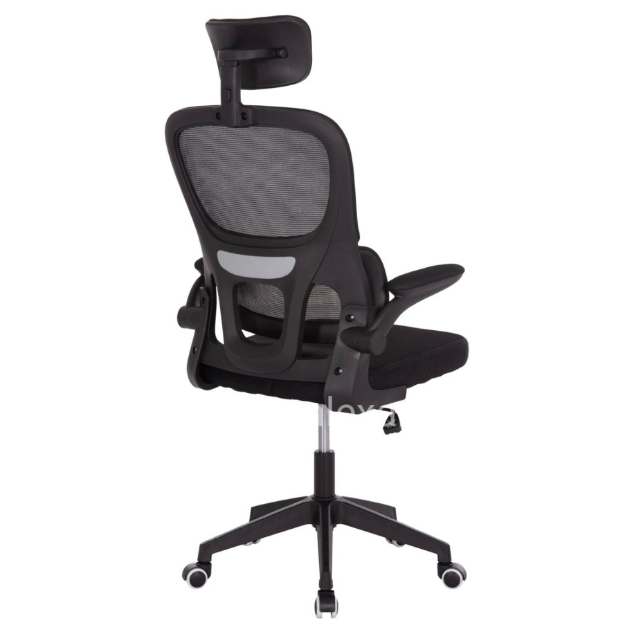 OFFICE CHAIR BASTON HM18236.01 BLACK MESH FABRIC & PP FRAME 64x60x117-127Hcm.
