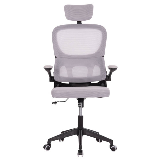 OFFICE CHAIR BASTON HM18236.02 GREY MESH FABRIC & BLACK PP FRAME 64x60x127Hcm.