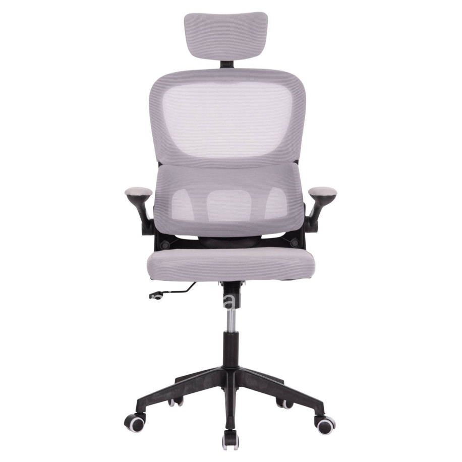 ΚΑΡΕΚΛΑ ΓΡΑΦΕΙΟΥ BASTON HM18236.02 ΓΚΡΙ MESH & ΜΑΥΡΟ PP ΣΚΕΛΕΤΟΣ 64x60x127Υεκ.