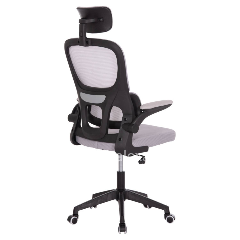 OFFICE CHAIR BASTON HM18236.02 GREY MESH FABRIC & BLACK PP FRAME 64x60x127Hcm.