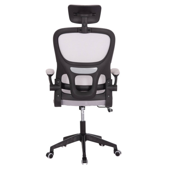 ΚΑΡΕΚΛΑ ΓΡΑΦΕΙΟΥ BASTON HM18236.02 ΓΚΡΙ MESH & ΜΑΥΡΟ PP ΣΚΕΛΕΤΟΣ 64x60x127Υεκ.