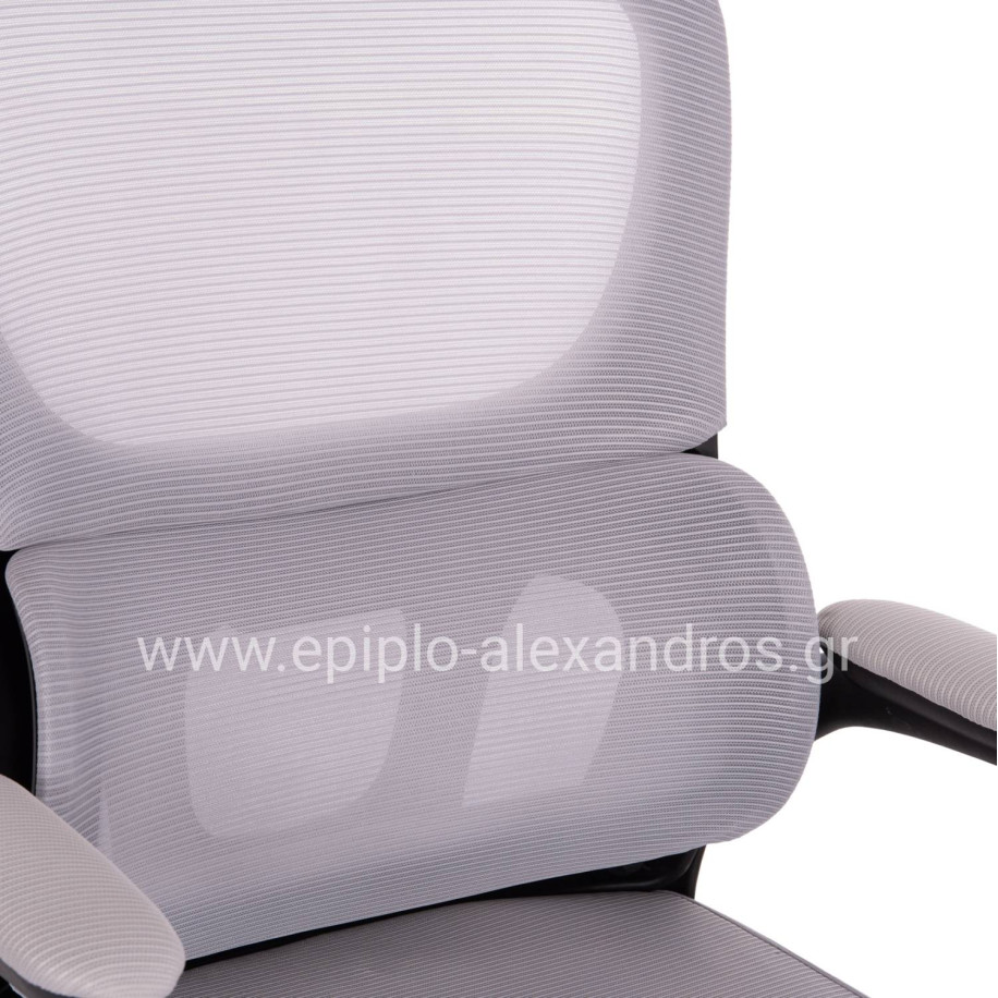 ΚΑΡΕΚΛΑ ΓΡΑΦΕΙΟΥ BASTON HM18236.02 ΓΚΡΙ MESH & ΜΑΥΡΟ PP ΣΚΕΛΕΤΟΣ 64x60x127Υεκ.