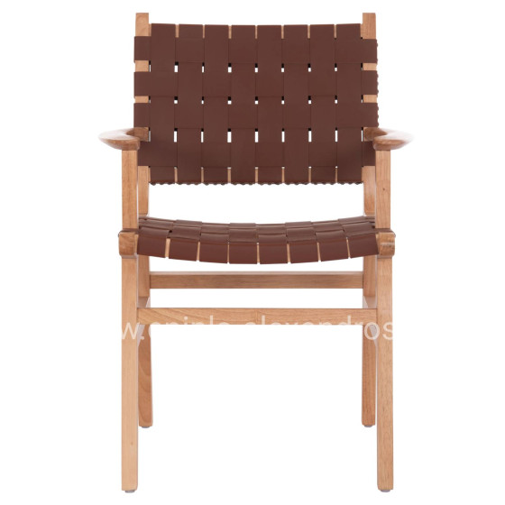 ARMCHAIR FELIPE HM9328.11 TOON WOOD PU LEATHER BROWN 61x59x86Hcm.