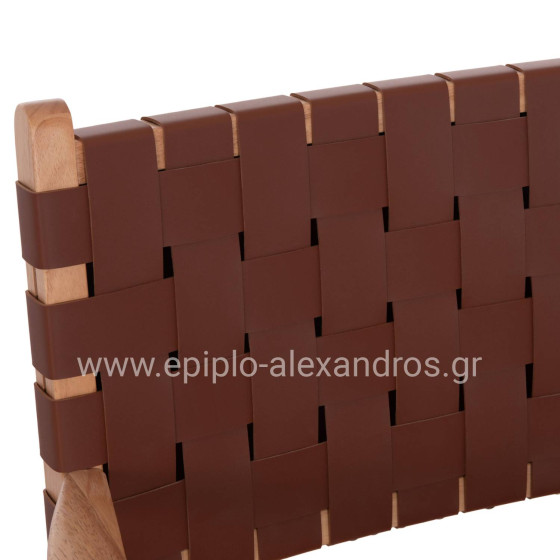 ARMCHAIR FELIPE HM9328.11 TOON WOOD PU LEATHER BROWN 61x59x86Hcm.