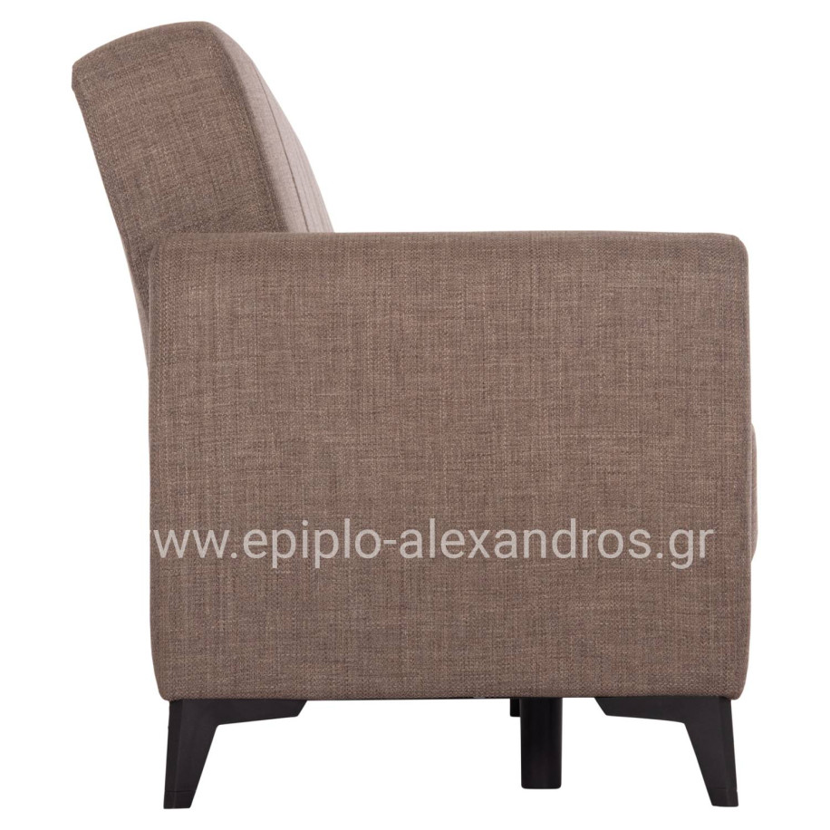 SOFA-BED 3-SEATER WITH STORAGE SPACE NIKKO HM3292.02 BROWN FABRIC 209x76x83Hcm.