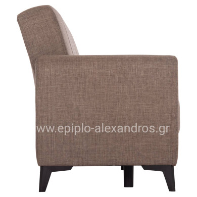 SOFA-BED 3-SEATER WITH STORAGE SPACE NIKKO HM3292.02 BROWN FABRIC 209x76x83Hcm.