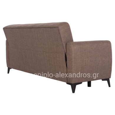 SOFA-BED 3-SEATER WITH STORAGE SPACE NIKKO HM3292.02 BROWN FABRIC 209x76x83Hcm.