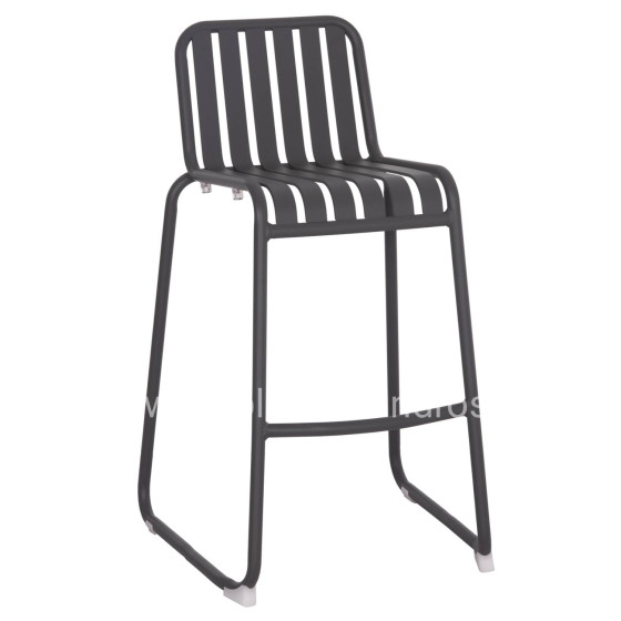 BAR STOOL ALUMINUM RACHEL HM6341.01 GREY COLOR 47x56.5x98.5Hcm.